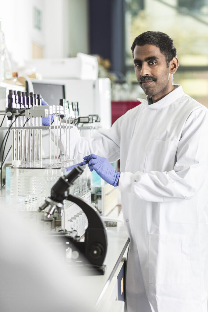 Person in a laboratory